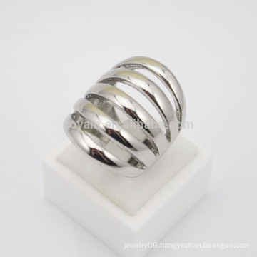 Punk Style Stainless Steel Long Silver Stripe Rings